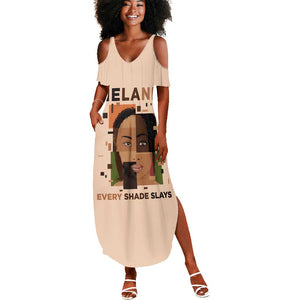 Melanin Every Shade Slays Summer Maxi Dress Afro Women