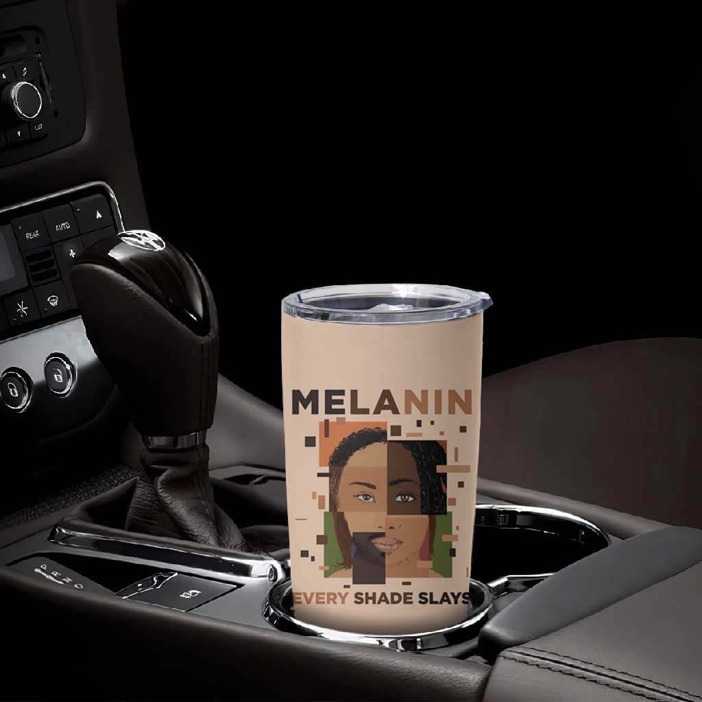 Melanin Every Shade Slays Tumbler Cup Afro Women