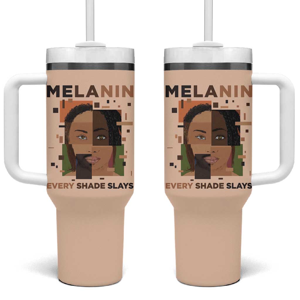 Melanin Every Shade Slays Tumbler With Handle Afro Women