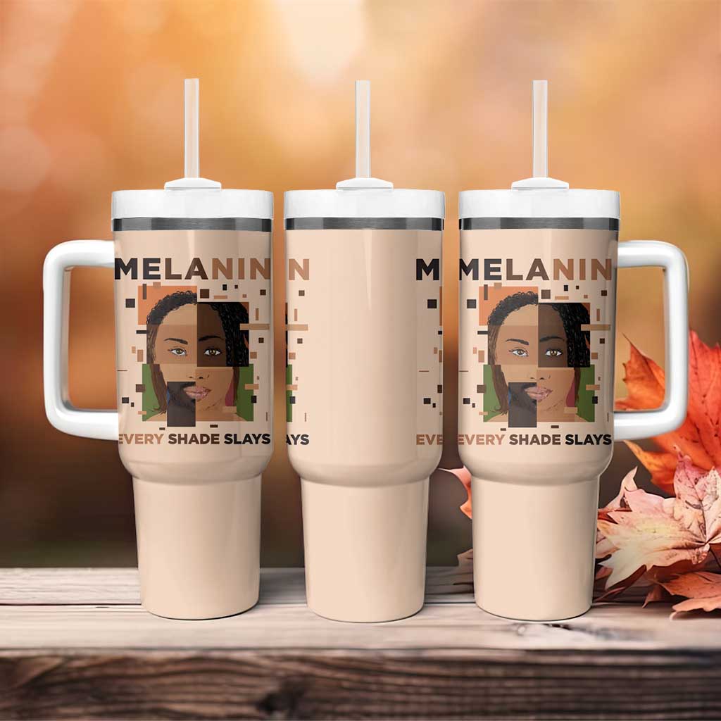 Melanin Every Shade Slays Tumbler With Handle Afro Women