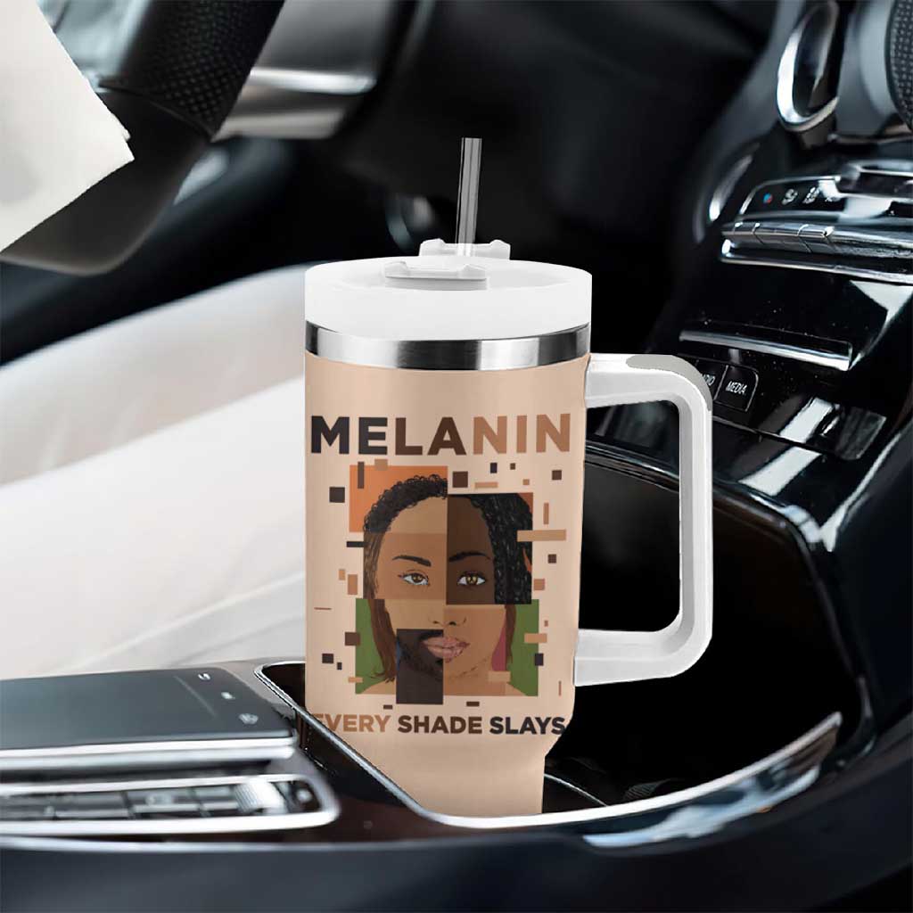 Melanin Every Shade Slays Tumbler With Handle Afro Women