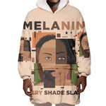 Melanin Every Shade Slays Wearable Blanket Hoodie Afro Women