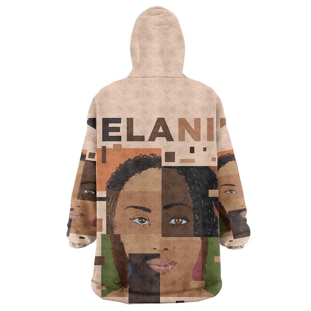 Melanin Every Shade Slays Wearable Blanket Hoodie Afro Women
