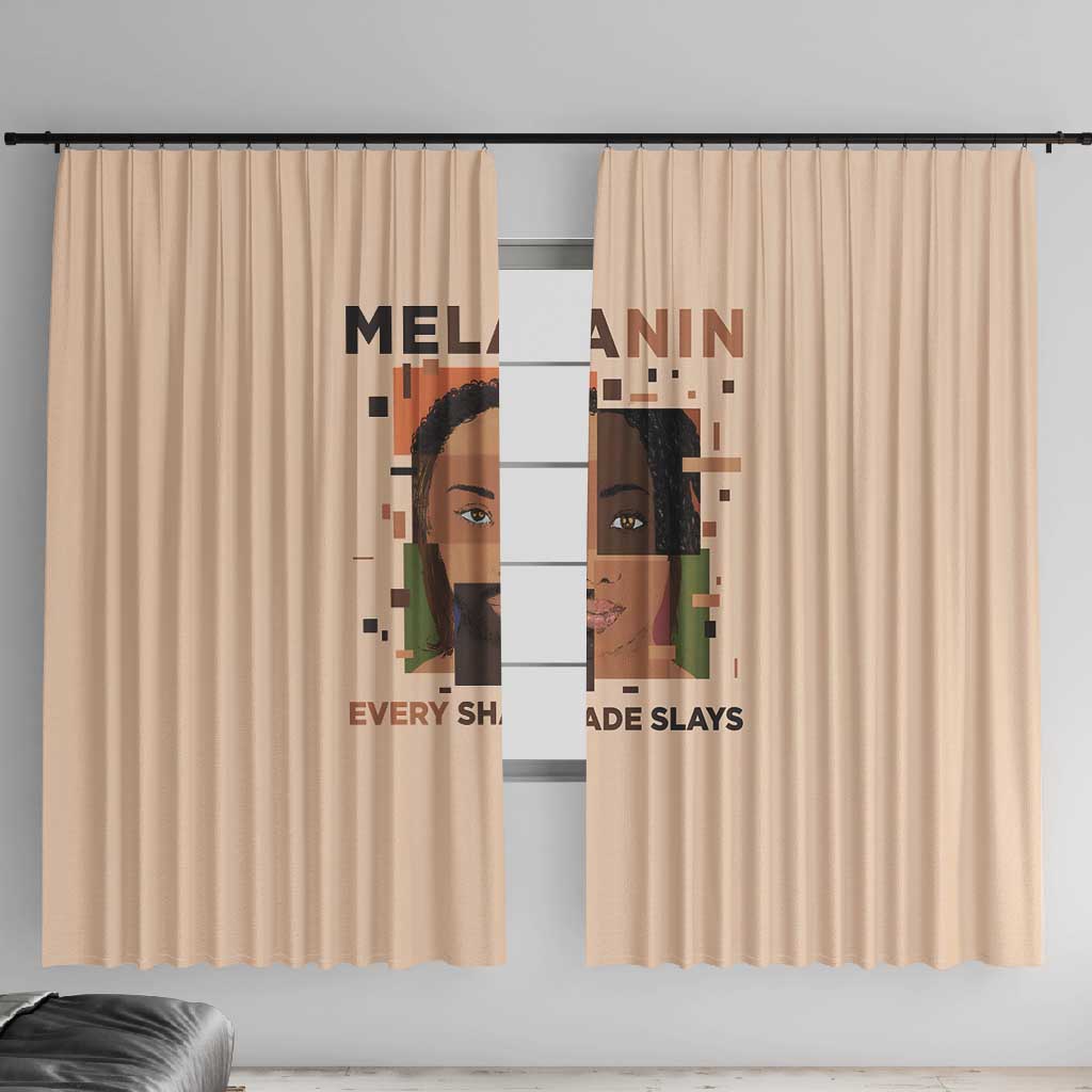 Melanin Every Shade Slays Window Curtain Afro Women
