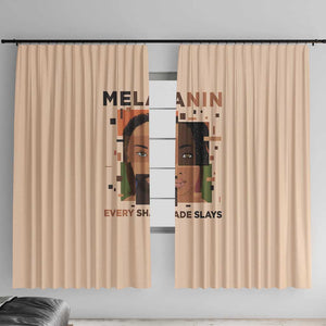 Melanin Every Shade Slays Window Curtain Afro Women