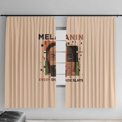 Melanin Every Shade Slays Window Curtain Afro Women