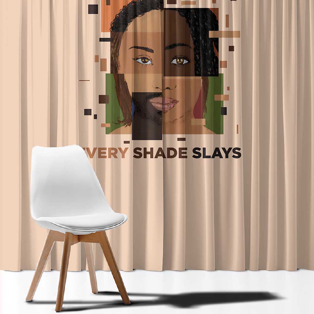 Melanin Every Shade Slays Window Curtain Afro Women