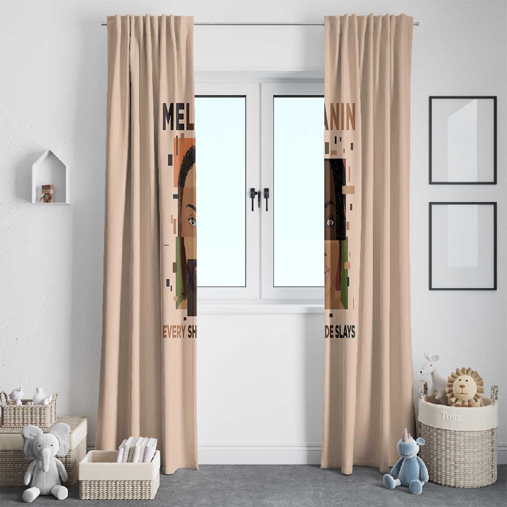 Melanin Every Shade Slays Window Curtain Afro Women