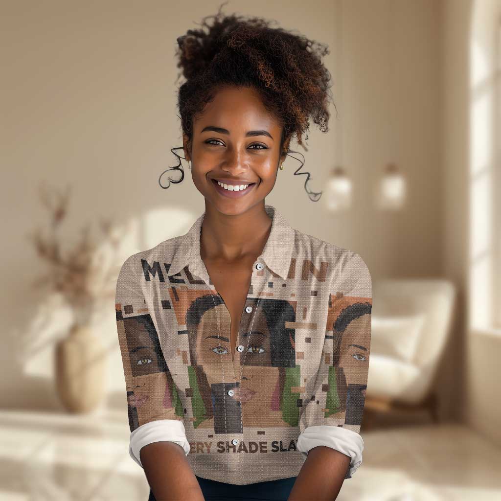 Melanin Every Shade Slays Women Casual Shirt Afro Women