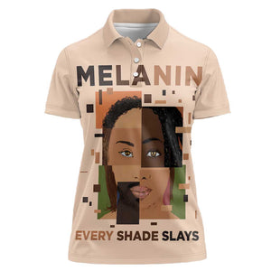 Melanin Every Shade Slays Women Polo Shirt Afro Women