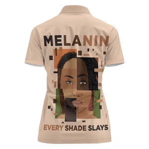Melanin Every Shade Slays Women Polo Shirt Afro Women