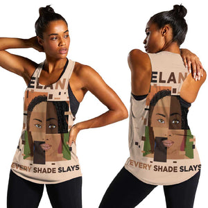 Melanin Every Shade Slays Women Racerback Tank Afro Women