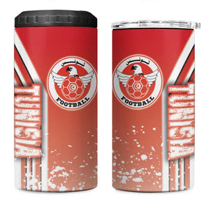 Tunisia Soccer 4 in 1 Can Cooler Tumbler Eagles of Carthage Football - Road To Champion