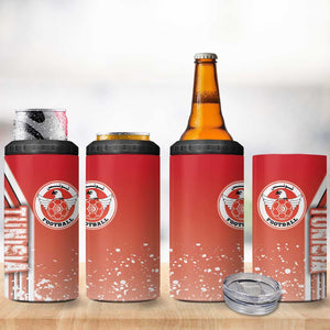 Tunisia Soccer 4 in 1 Can Cooler Tumbler Eagles of Carthage Football - Road To Champion