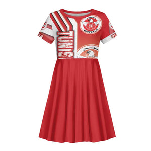 Tunisia Soccer Kid Short Sleeve Dress Eagles of Carthage Football - Road To Champion