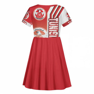 Tunisia Soccer Kid Short Sleeve Dress Eagles of Carthage Football - Road To Champion