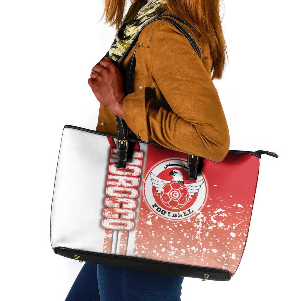 Tunisia Soccer Leather Tote Bag Eagles of Carthage Football - Road To Champion