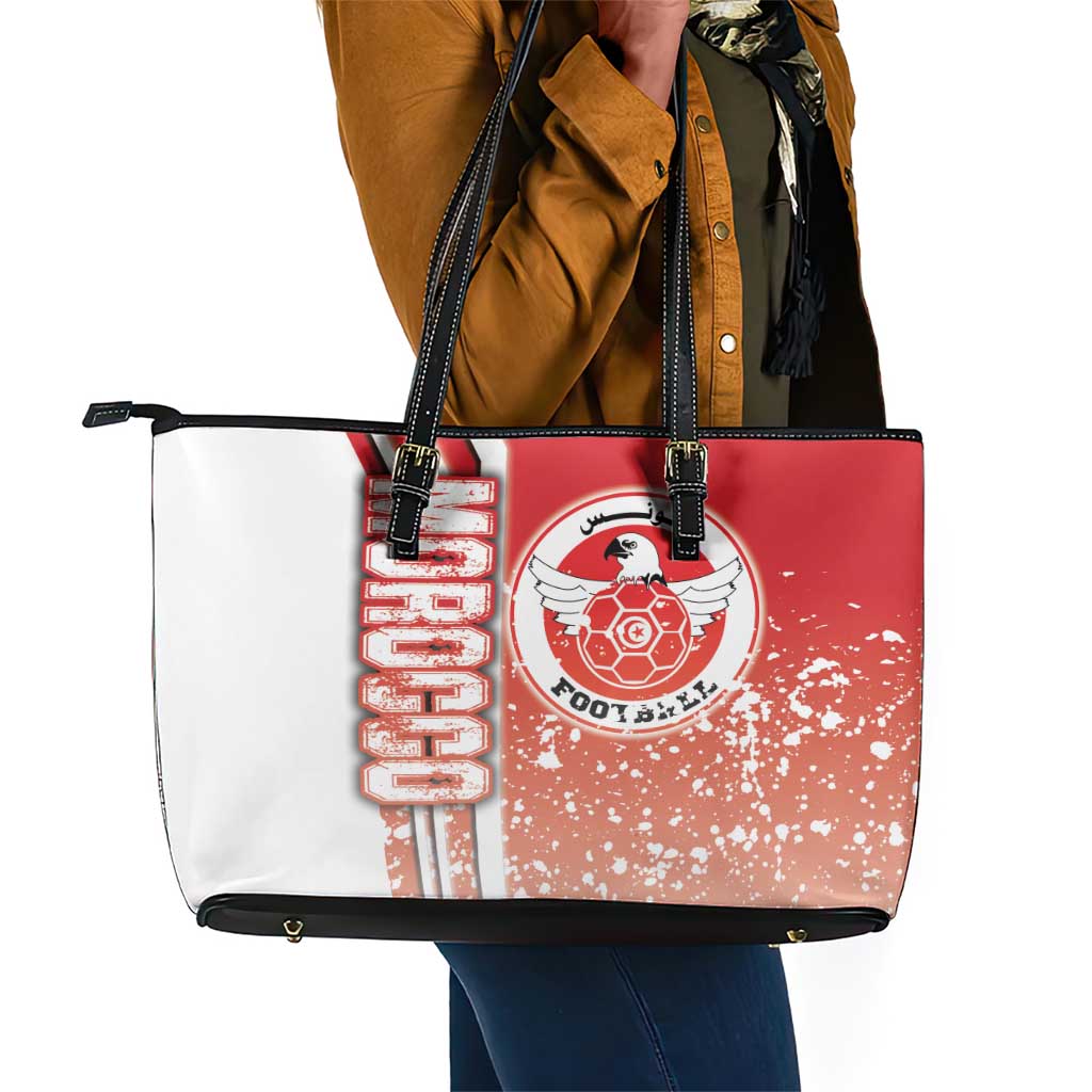 Tunisia Soccer Leather Tote Bag Eagles of Carthage Football - Road To Champion