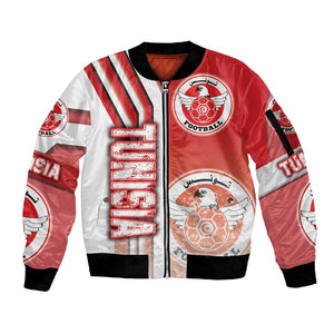 Tunisia Soccer Sleeve Zip Bomber Jacket Eagles of Carthage Football - Road To Champion
