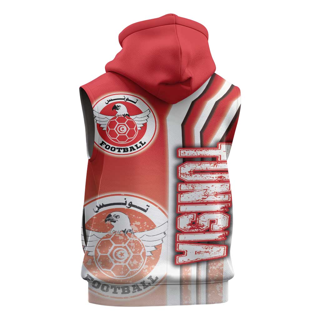 Tunisia Soccer Sleeveless Zip Hoodie Eagles of Carthage Football - Road To Champion - African Pride