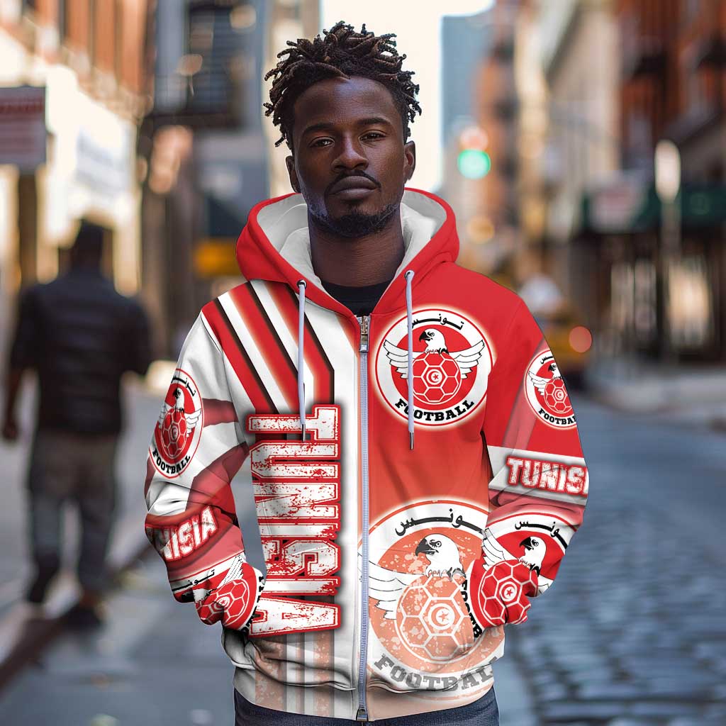 Tunisia Soccer Zip Hoodie Eagles of Carthage Football - Road To Champion