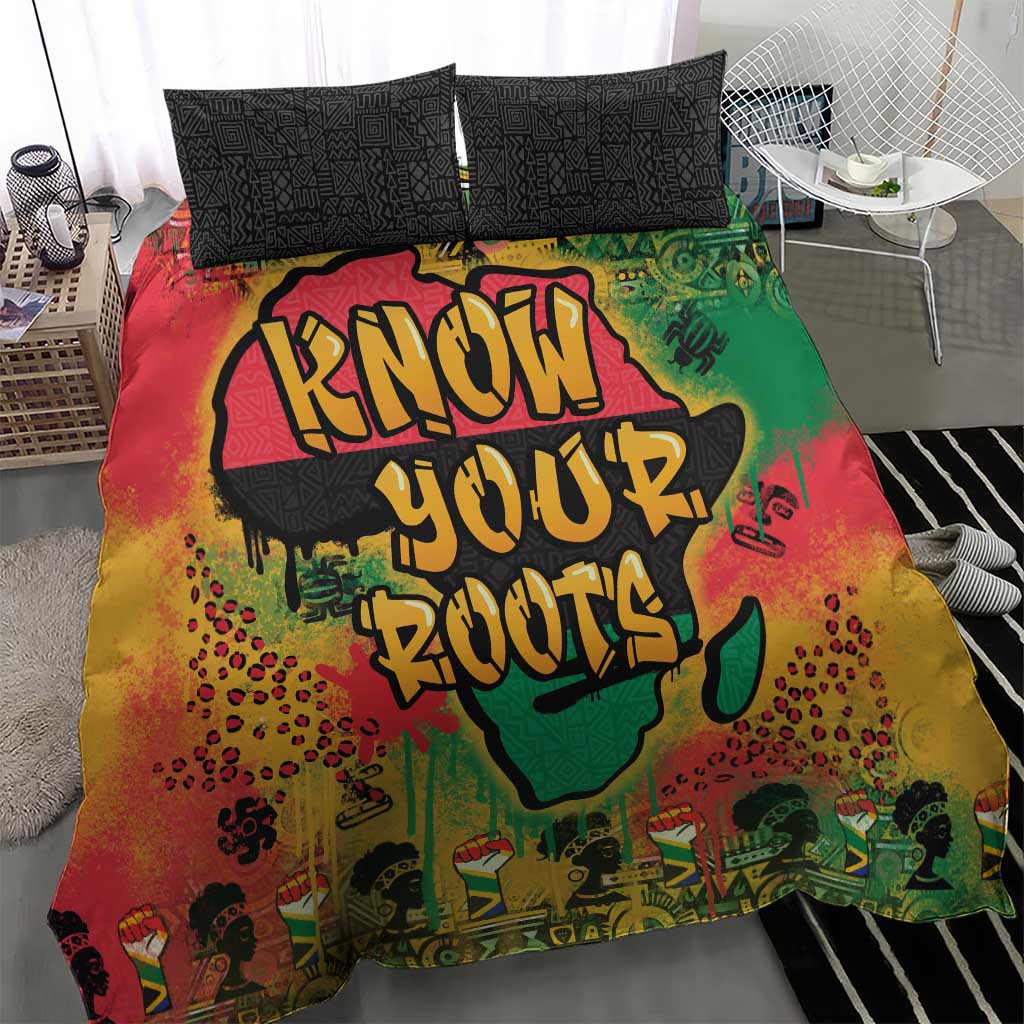 Africa Map Graffiti Bedding Set Know You Roots Art Style