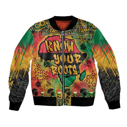 Africa Map Graffiti Bomber Jacket Know You Roots Art Style