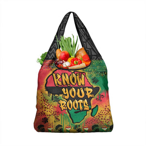 Africa Map Graffiti Grocery Bag Know You Roots Art Style