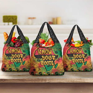 Africa Map Graffiti Grocery Bag Know You Roots Art Style