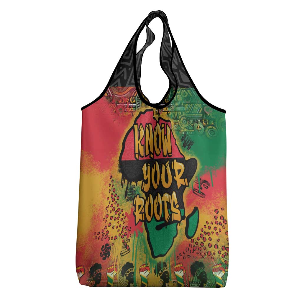 Africa Map Graffiti Grocery Bag Know You Roots Art Style