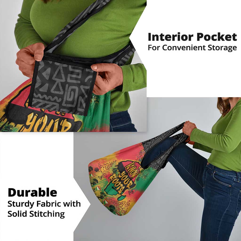 Africa Map Graffiti Grocery Bag Know You Roots Art Style
