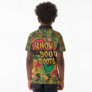 Africa Map Graffiti Kid Polo Shirt Know You Roots Art Style