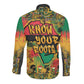 Africa Map Graffiti Long Sleeve Button Shirt Know You Roots Art Style
