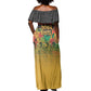 Africa Map Graffiti Off Shoulder Maxi Dress Know You Roots Art Style
