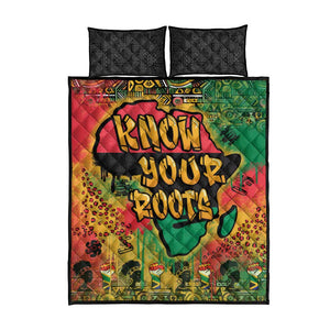 Africa Map Graffiti Quilt Bed Set Know You Roots Art Style