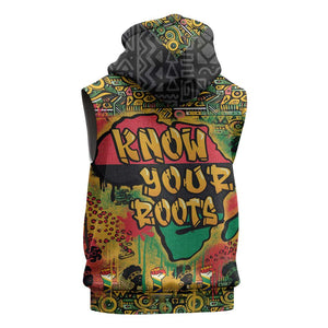 Africa Map Graffiti Sleeveless Hoodie Know You Roots Art Style - African Pride