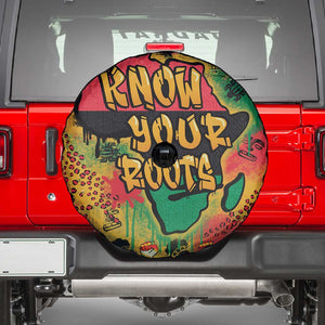 Africa Map Graffiti Spare Tire Cover Know You Roots Art Style