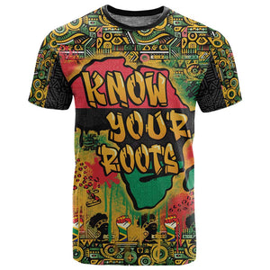 Africa Map Graffiti T shirt Know You Roots Art Style
