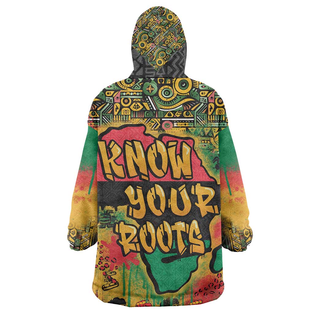 Africa Map Graffiti Wearable Blanket Hoodie Know You Roots Art Style