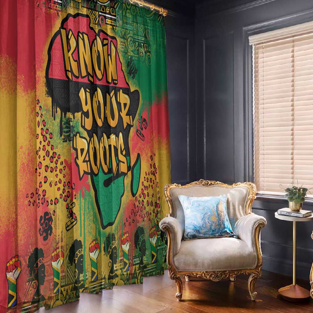 Africa Map Graffiti Window Curtain Know You Roots Art Style