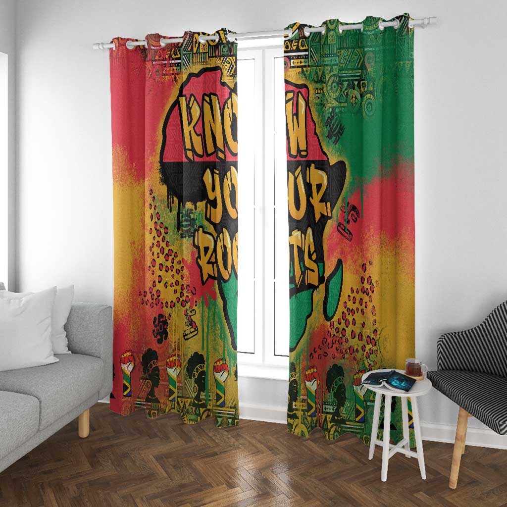 Africa Map Graffiti Window Curtain Know You Roots Art Style