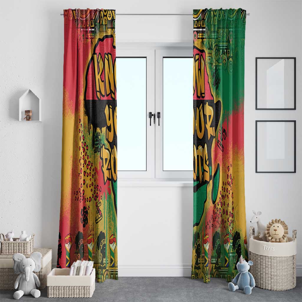 Africa Map Graffiti Window Curtain Know You Roots Art Style