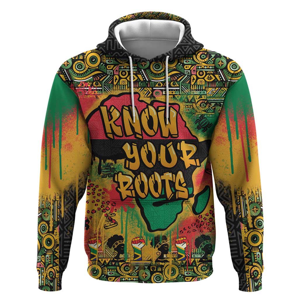 Africa Map Graffiti Zip Hoodie Know You Roots Art Style