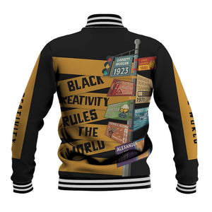 African Creativity Baseball Jacket Black Creativity Rules The World DT03