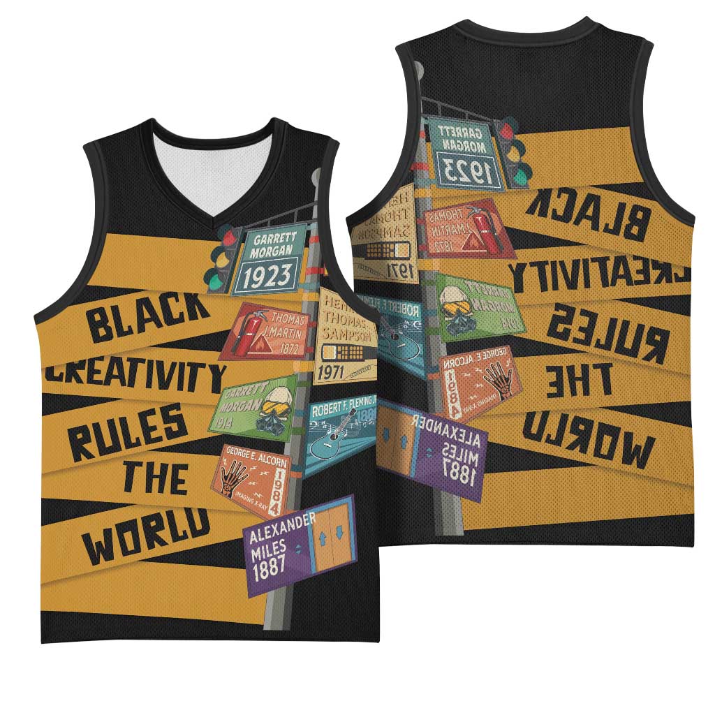 African Creativity Basketball Jersey Black Creativity Rules The World - African Pride