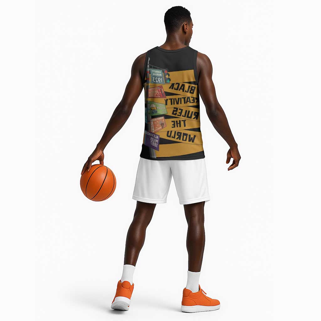 African Creativity Basketball Jersey Black Creativity Rules The World - African Pride