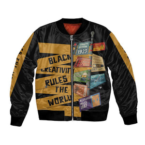 African Creativity Bomber Jacket Black Creativity Rules The World