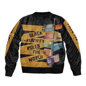 African Creativity Bomber Jacket Black Creativity Rules The World