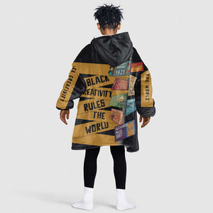 African Creativity Kid Wearable Blanket Hoodie Black Creativity Rules The World