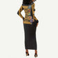 African Creativity Long Sleeve Bodycon Dress Black Creativity Rules The World DT03